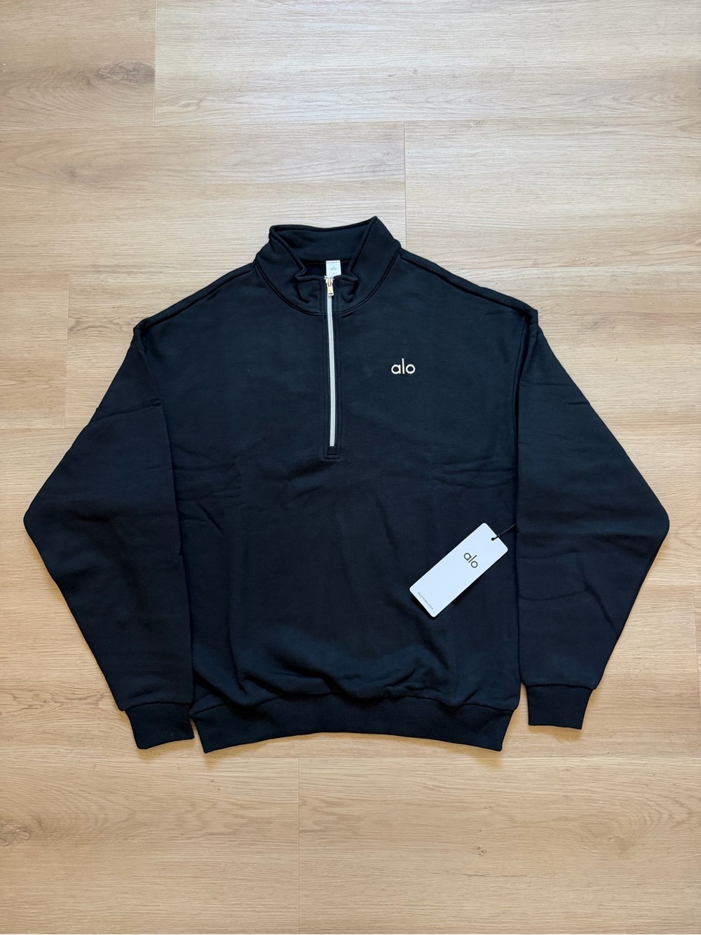 ALO Yoga Accolade Black Quarter Zip Sweatshirt
